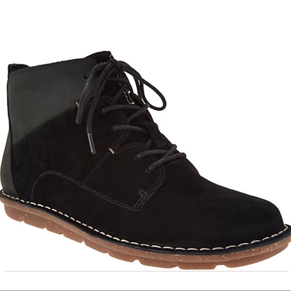 clarks leather lace up ankle boots